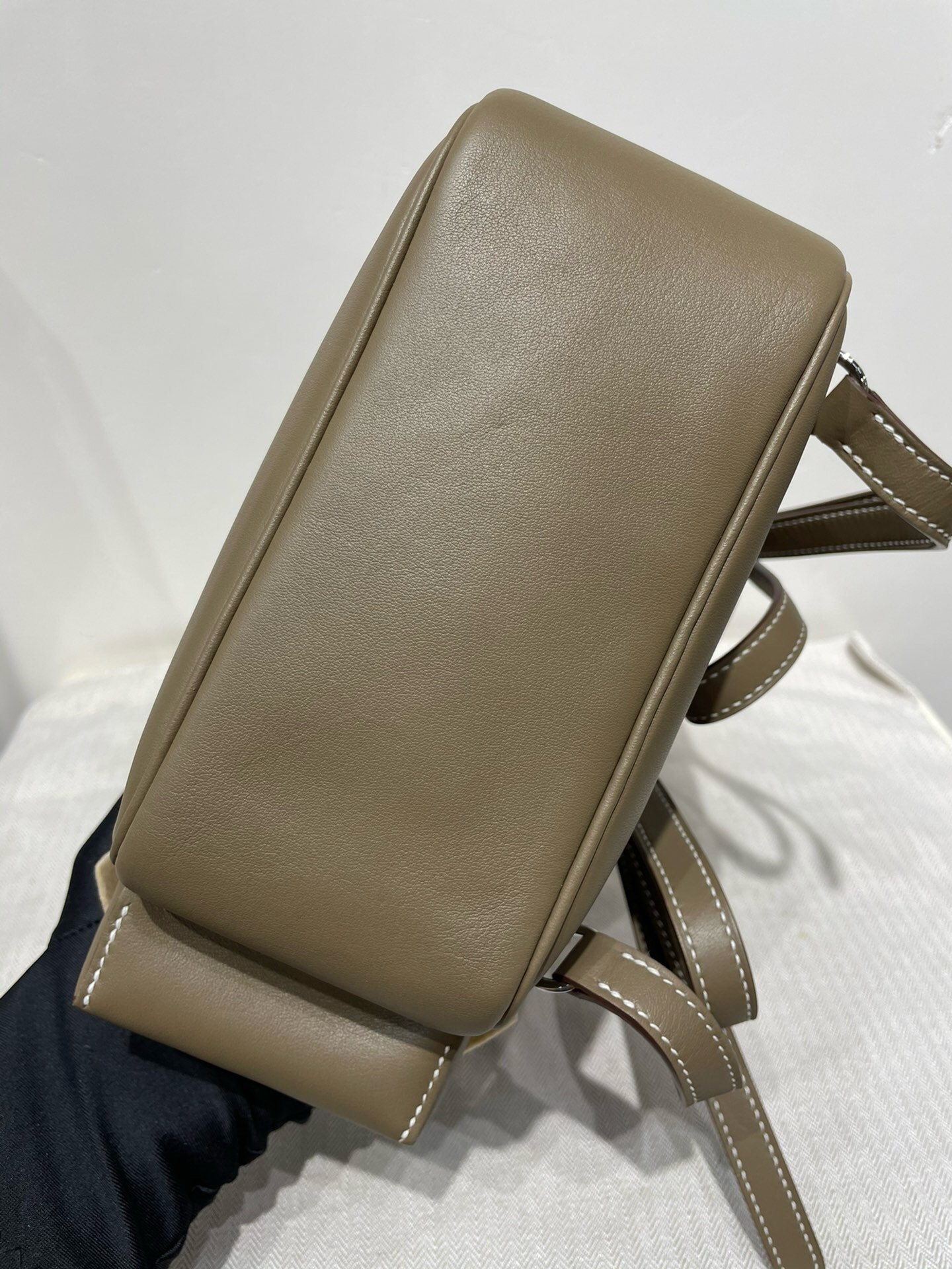 Hermes Kelly Ado Pockets Backpack In Etoupe Swift Leather